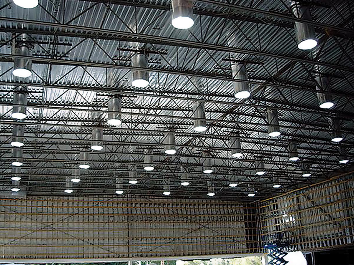 warehouse after Natural Light tubular skylights installed